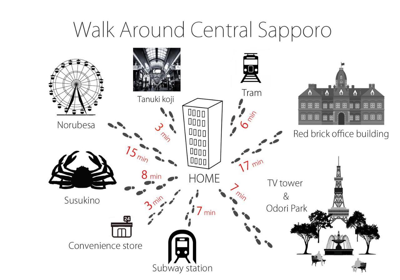 Ferienwohnung Ogisaka Minami 3 Jo Sapporo Exterior foto